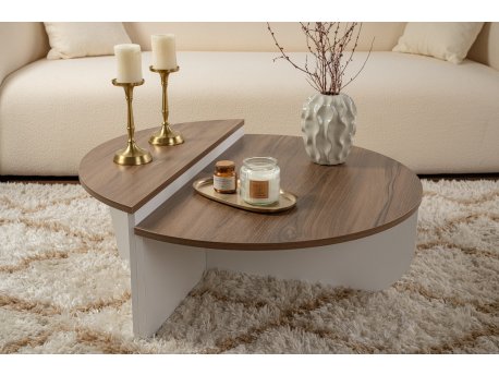 HANAH HOME Sto za dnevnu sobu Orion Walnut White