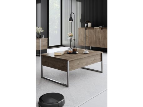 HANAH HOME Sto za dnevnu sobu Luxe Walnut Silver