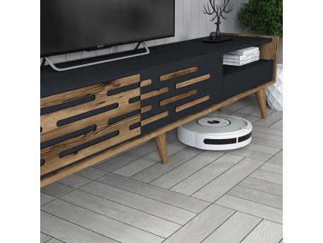 HANAH HOME Set za dnevnu sobu Valensiya Walnut Anthracite