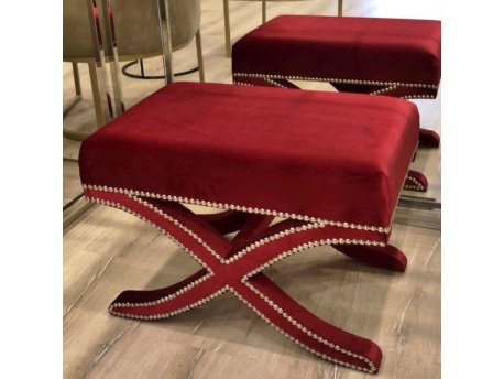 HANAH HOME Tabure Pelona Capraz Pouffe 60 Red