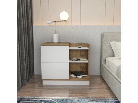 HANAH HOME Noćni stočić Rena White Oak