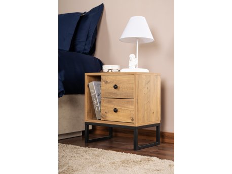 HANAH HOME Noćni stočić Glimmer Atlantic Pine Black