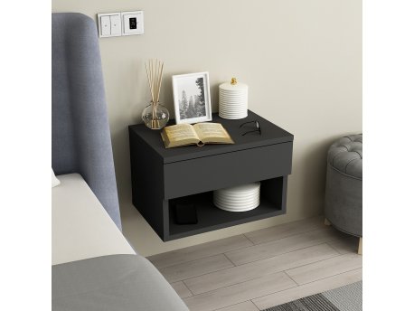 HANAH HOME Noćni stočić Rıbes Anthracite