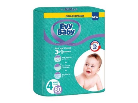 EVY BABY Pelene Giant 4 Maxi 8-18kg 80kom 3 u 1
