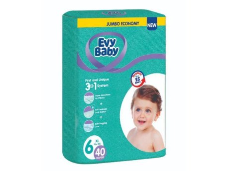 EVY BABY Pelene Jumbo 6 XL 16+kg 40kom 3 u 1