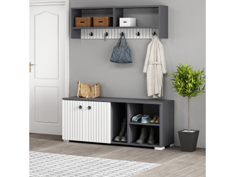 HANAH HOME Sarandon Anthracite White