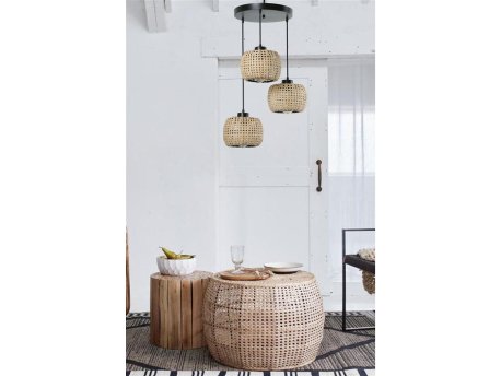 OPVIQ Tıger 3 Lu Tepsili Rattan Sarkıt luster