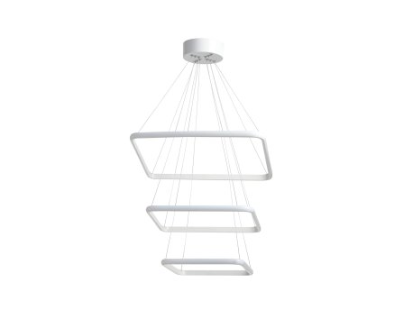 OPVIQ Trinity Square Set White Body Yellow Light Beli luster