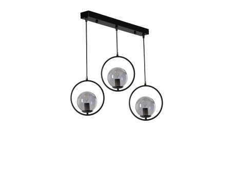 OPVIQ Ring 3 Lu Sıralı Fume Camlı Siyah Sarkıt Crni luster