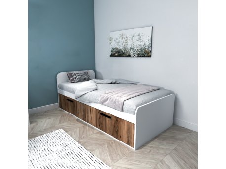 HANAH HOME Newra Light Walnut White