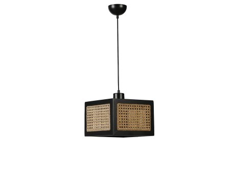 OPVIQ Kumsal Buyuk Tekli Siyah Rattan luster