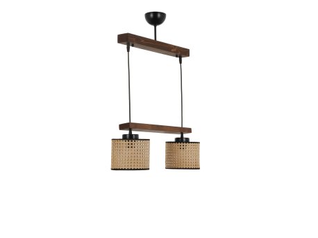 OPVIQ David 2 Li Sıralı Ceviz Rattan Luster