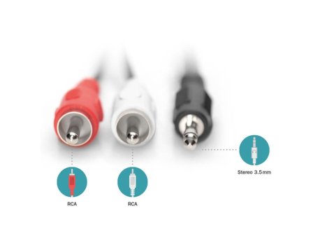 DIGITUS Audio kabl 2xcinc na 3.5mm 1.5m crni