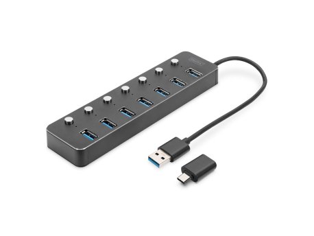 DIGITUS USB hub 7 3.0 porta sa prekidačima