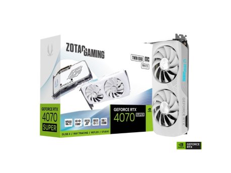ZOTAC GAMING GeForce RTX 4070 SUPER TWIN EDGE OC WHITE Edition 12GB GDDR6X ZT-D40720Q-10M
