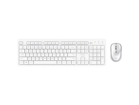 TRUST ODY II SILENT, bežična tastatura i miš, beli (25465)