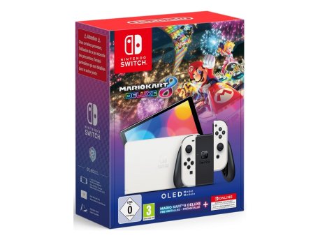 NITENDO SWITCH OLED White + Mario Kart 8 Deluxe Konzola