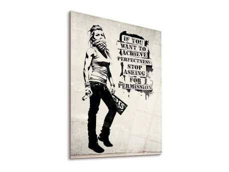 WALLXPERT Dekorativna slika Defiant Slogan 63 x 93