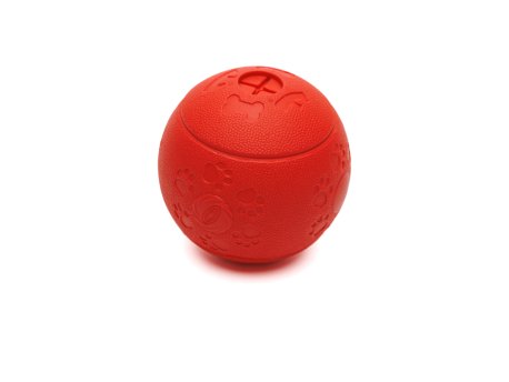 Savacoop Igračka za psa - loptica za poslastice 8cm - crvena