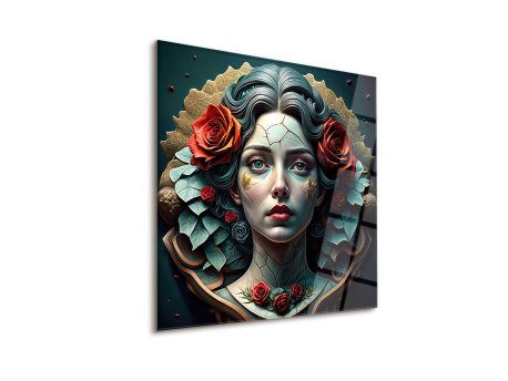 WALLXPERT Dekorativna slika  Girl & Roses 25 x 25