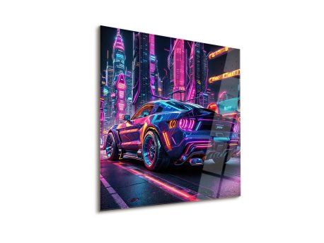 WALLXPERT Dekorativna slika Neon Drive 25 x 25