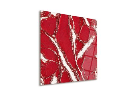 WALLXPERT Dekorativna slika Red Waves 25 x 25