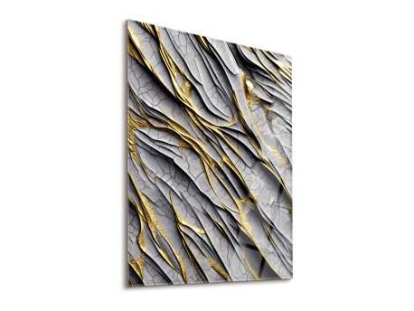 WALLXPERT Dekorativna slika Cracks of Golden 30 x 43