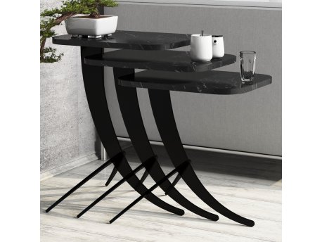 HANAH HOME Pion Black Marble