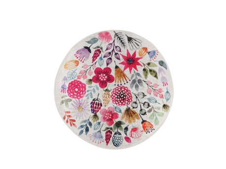 Conceptum Hypnose Drenaj Cap Multicolor okrugli tepih beli sa cvetnim printom 100 cm (287CHL1434)