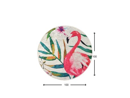 Conceptum Hypnose Flam Okrugli multicolor tepih sa printom 100 cm (882CHL1106)