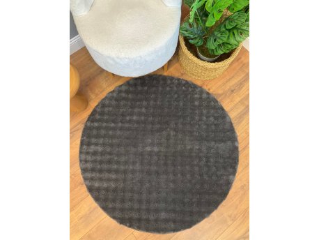 Conceptum Hypnose Puffy Bubble Okrugli tamno sivi tepih 100 x 100