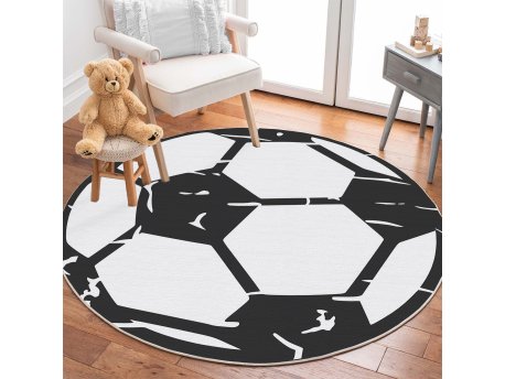Conceptum Hypnose Woopamuk162 Crno - beli okrugli tepih 100 x 100 (625HFT2880)