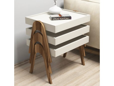 HANAH HOME Roma Walnut Cream set stolova