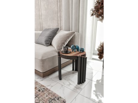 HANAH HOME Lavia 4 Walnut set stolova