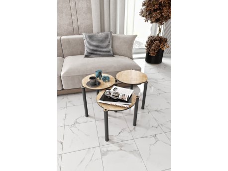HANAH HOME Lavia 3 Oak set stolova