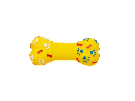 Savacoop Igračka za pse Gumena kost, 18cm, Žuta
