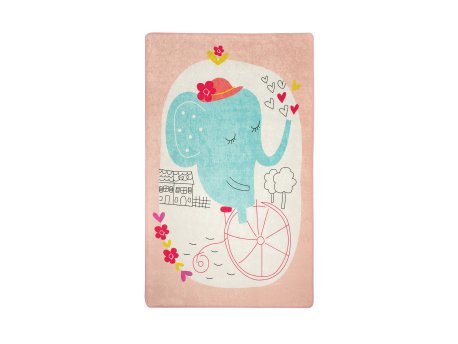 Conceptum Hypnose Multicolor tepih za devojčice Elephants Bike Pink 100 x 160 (876CHL1087)