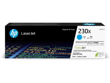 HP 230X Cyan Original LaserJet Toner Cartridge, W2301X