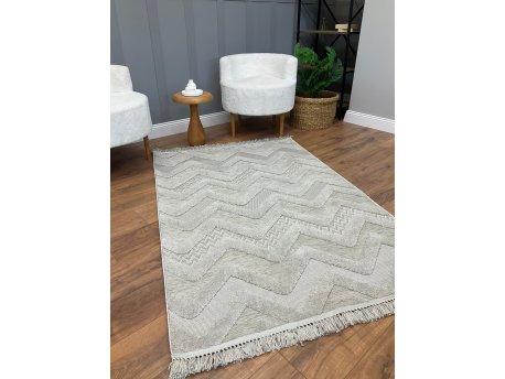 Conceptum Hypnose Tepih u sivoj boji Tasarım Zigzag 100 x 300 (514SRZ1888)