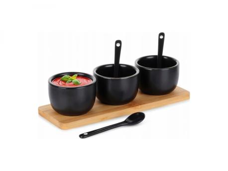 Vilde 139686 -Set od tri cinije sa kasicicom CRNI