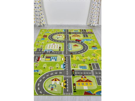 Conceptum Hypnose Tepih za decu u zelenoj boji Trafik 100 x 300 (952CCL2449)