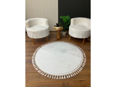 Conceptum Hypnose Okrugli tepih 1414 White 120 x 120 (514SRZ1432)