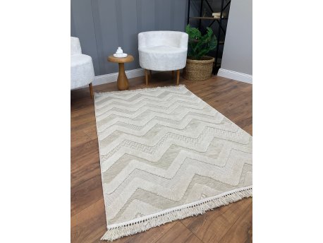 Conceptum Hypnose Tasarım Zigzag Beige tepih 120 x 180 (514SRZ1882)