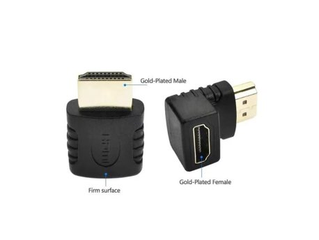 Xwave Xwave Adapter HDMI 270 Degree Right Angle,HDMI muško-ženski,gold plated