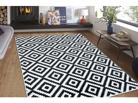 Conceptum Hypnose Crno - beli tepih Piramit 120 x 180 (652MRN1101)