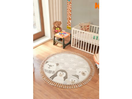 Conceptum Hypnose Okrugli multicolor tepih za decu Bercario Kids 9271 130 x 130 (690CCL1205)