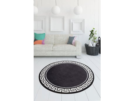 Conceptum Hypnose Okrugli crno - beli tepih Antik 140 cm (882CHL1650)