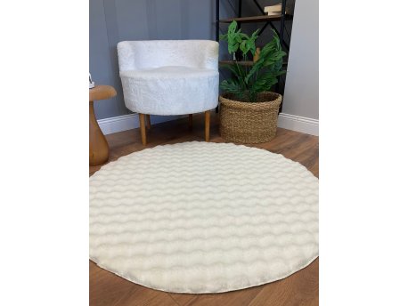 Conceptum Hypnose Okrugli tepih Puffy Bubble Cream 150 x 150 (514SRZ1672)