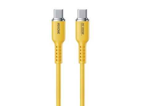 WEKOME WDC-11 Kabl 3.1 USB tip C M/M 1.2m, za Super brzo punjenje 100W/480Mbps, Silicon Soft, žuti