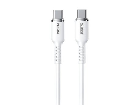 WEKOME WDC-11 Kabl 3.1 USB tip C M/M 1.2m, za Super brzo punjenje 100W/480Mbps, Silicon Soft, beli